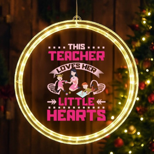 This Teacher Loves Her Little Hearts LED Christmas Window Lights