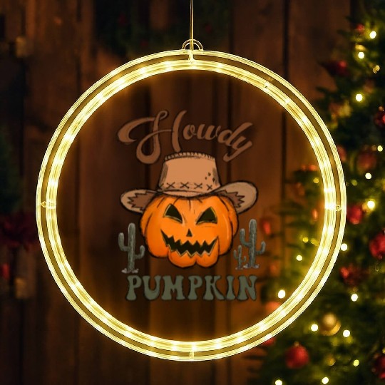Fun Halloween Designs Howdy Pumpkin LED Christmas Window Lights