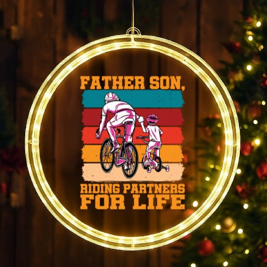 Father Son, Riding Partners For Life LED Christmas Window Lights