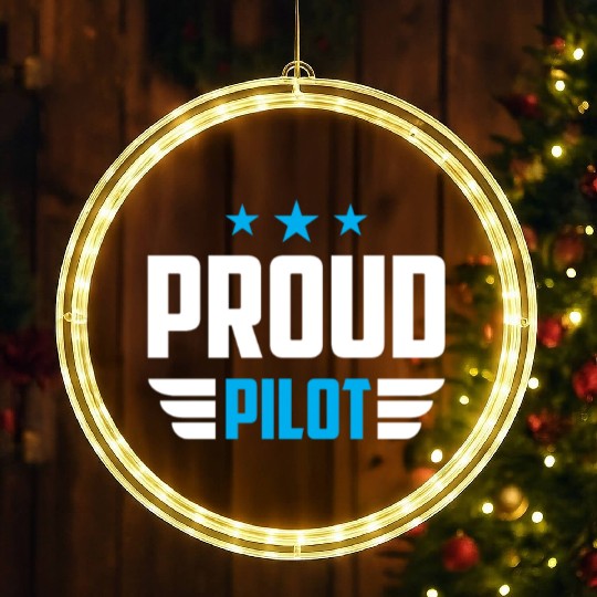 Proud Pilot Small Airplane Private Aircraft LED Christmas Window Lights