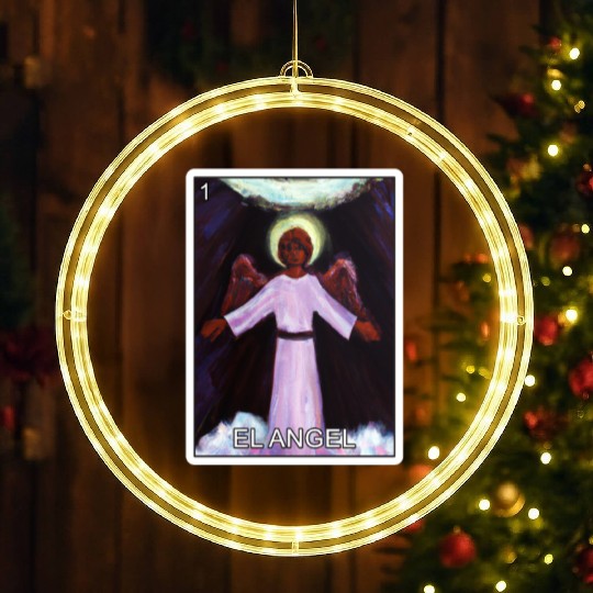 El Angel The Angel Card Mexican Lottery Card LED Christmas Window Lights