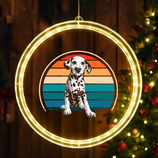 Dalmatian Dog Owner Retro Dog Lover LED Christmas Window Lights