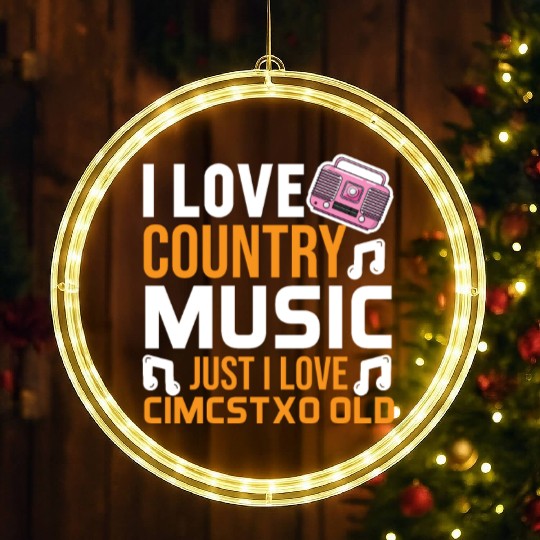 I love Country Music LED Christmas Window Lights