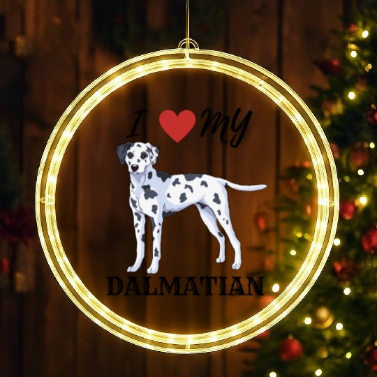 I Love My Dalmatian LED Christmas Window Lights