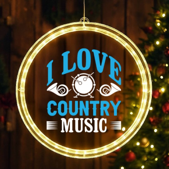 I love Country Music LED Christmas Window Lights