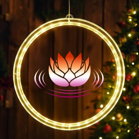 Lesbian Pride Lotus LED Christmas Window Lights