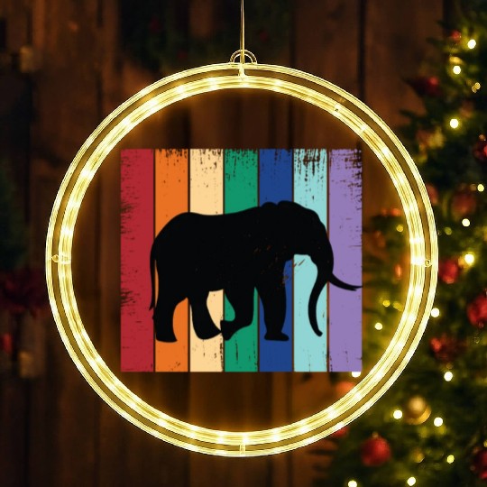 Elephant Silhouette LED Christmas Window Lights