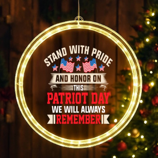 Patriot Day We Will Always Remember LED Christmas Window Lights