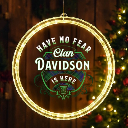 Funny Scottish Clan Davidson Tartan Have No Fear LED Christmas Window Lights