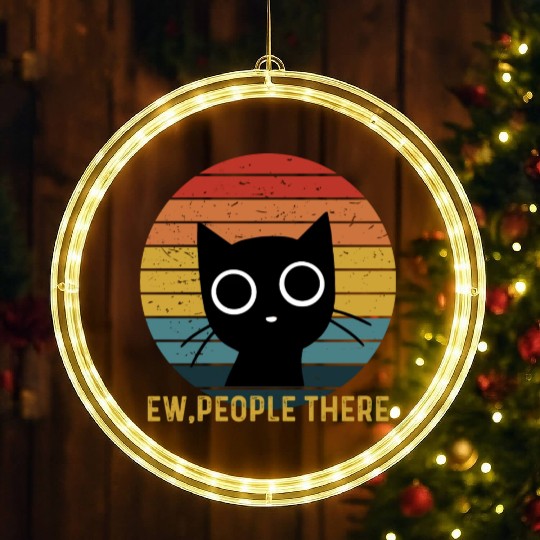Cute Cat. Ew, people There! LED Christmas Window Lights