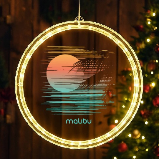 Artistic Malibu California Palm Tree Vacation LED Christmas Window Lights