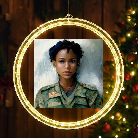 Beautiful US army combat medic painting LED Christmas Window Lights