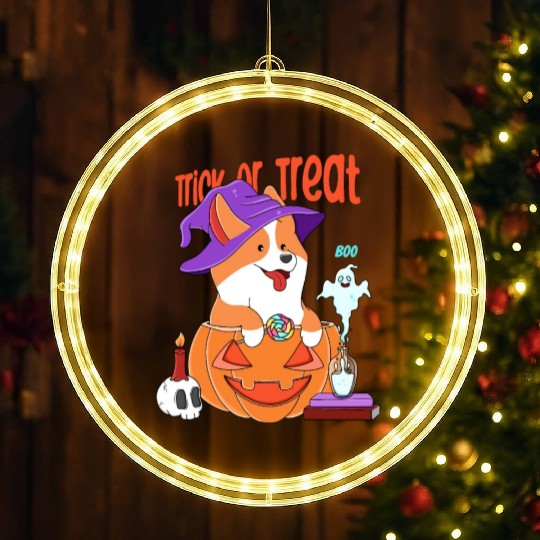 Corgi Halloween LED Christmas Window Lights