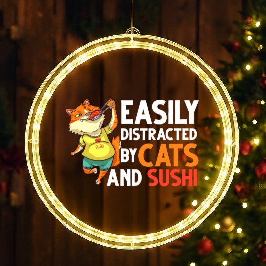 Cat Sushi Japanese Rice Roll Nigiri Bowl Maker LED Christmas Window Lights