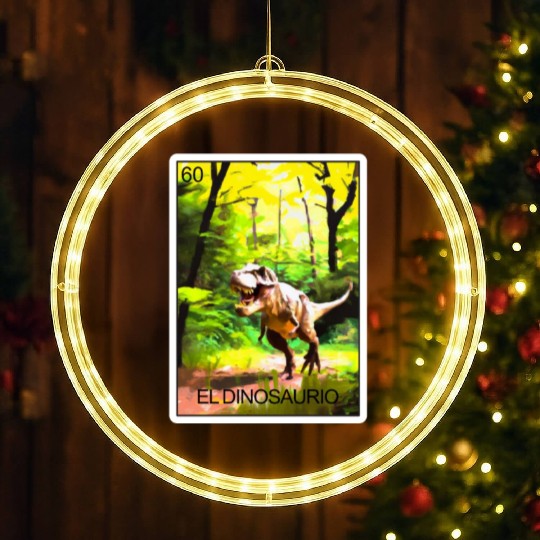 El Dinosaurio Dinosaur Card Mexican Lottery Card LED Christmas Window Lights