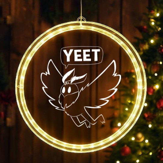Mothman Yeet Cryptid Lover Funny Mothman LED Christmas Window Lights