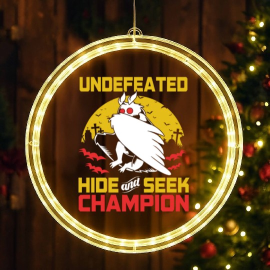 Undefeated Hide And Seek Champion Funny Mothman LED Christmas Window Lights