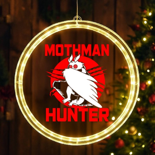 Cryptozoologist Cryptid Folklore Funny Mothman LED Christmas Window Lights