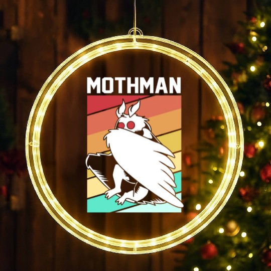 Retro Mothman Cryptid 80s Vintage Mothman LED Christmas Window Lights