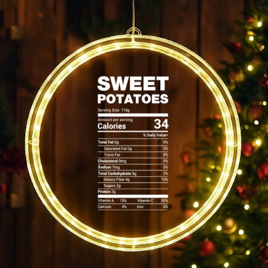 Sweet Potato Nutrition Funny Lazy Matching LED Christmas Window Lights