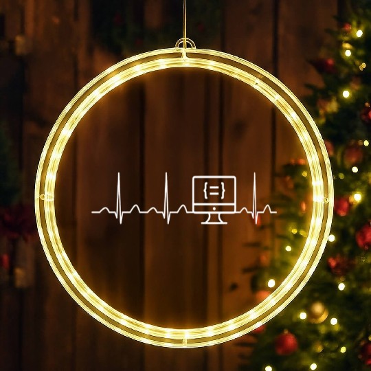 Computer Programmer s Heartbeat LED Christmas Window Lights