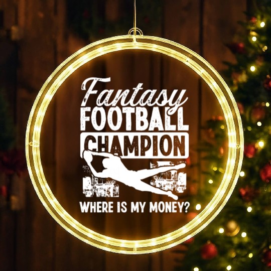 Fantasy Football Championship Funny Money Team LED Christmas Window Lights