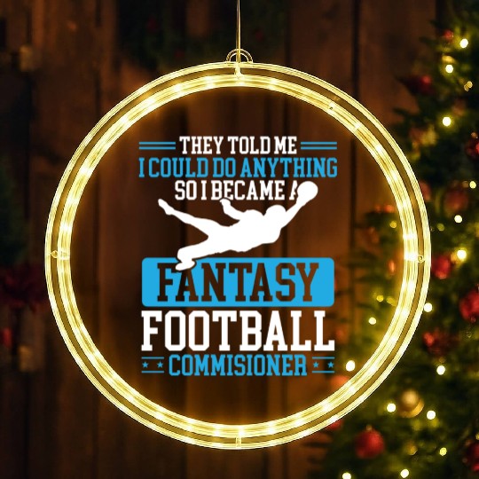 Fantasy Football Commissioner Championship Team LED Christmas Window Lights