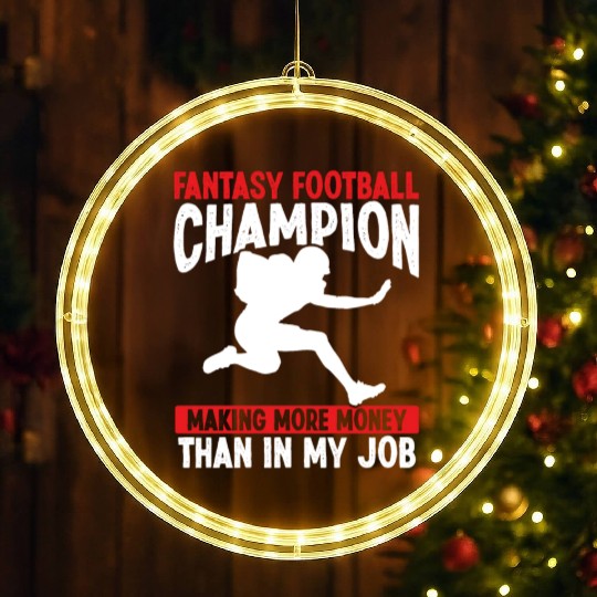 Fantasy Football Championship making Money Team LED Christmas Window Lights