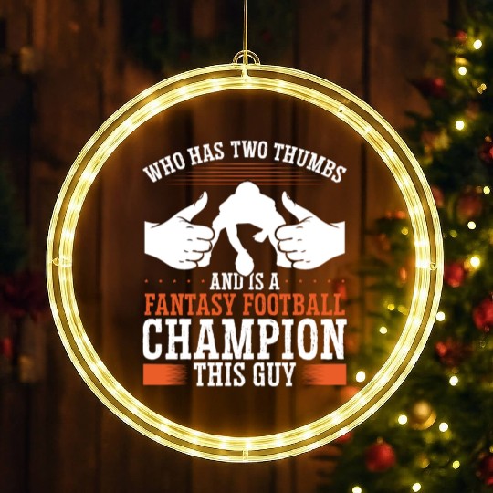 Fantasy Football Championship Winner Team Trophy LED Christmas Window Lights