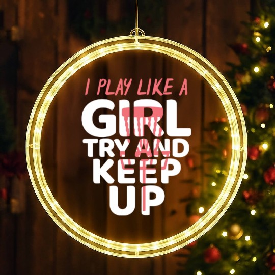 Funny Disc Golf Girls Women Player Coach LED Christmas Window Lights