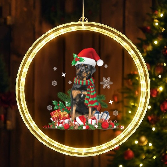 Christmas Rottweiler dog Holiday Rottie LED Christmas Window Lights