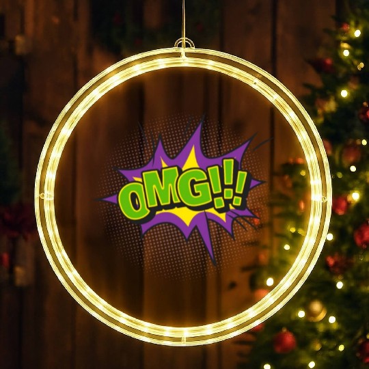 Comic Style OMG Expression Design LED Christmas Window Lights