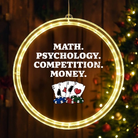 Math Psychology Competition Money Gambler Poker LED Christmas Window Lights