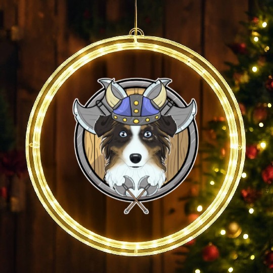 Australian Shepherd I Valhalla I Viking LED Christmas Window Lights