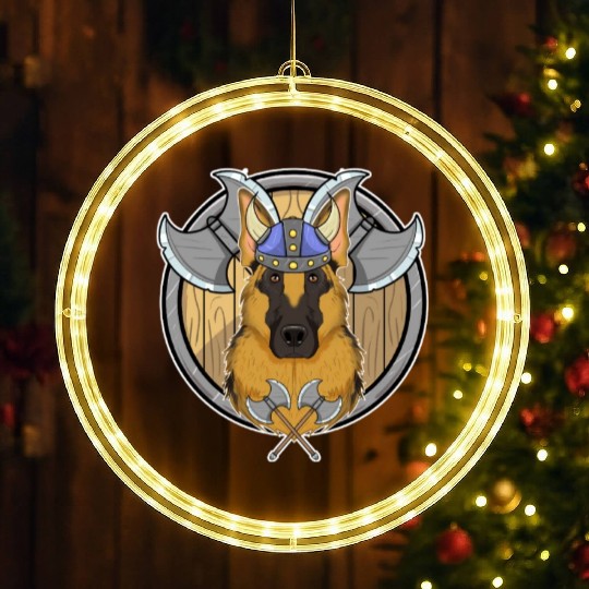 German Shepherd I Valhalla I Viking LED Christmas Window Lights