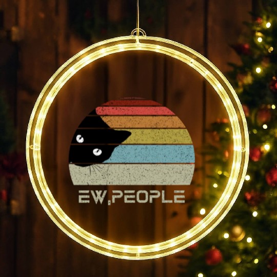 Ew people retro cat funny vintage LED Christmas Window Lights