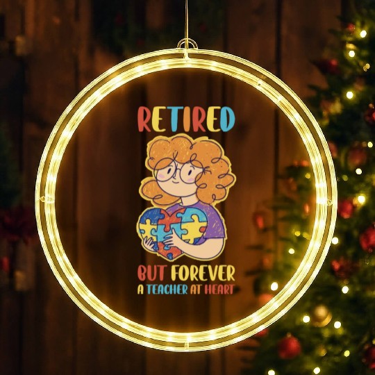 Retired Teacher Funny Teaching Gift LED Christmas Window Lights