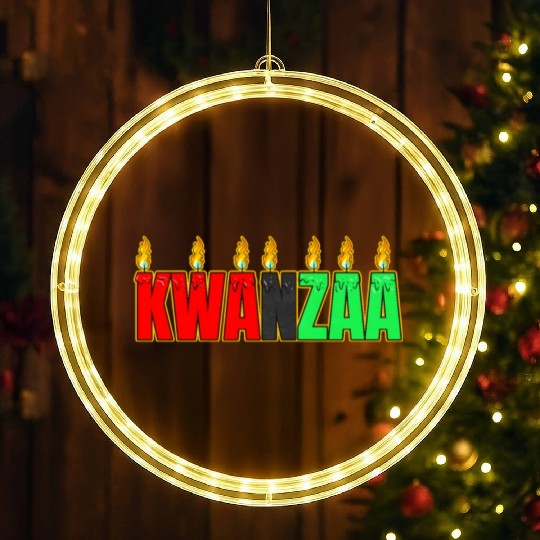 Afro American Candle Kinara Kwanzaa LED Christmas Window Lights