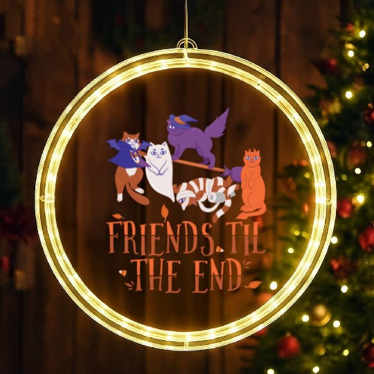 Friends Til The End, Clowder of Pussycats LED Christmas Window Lights