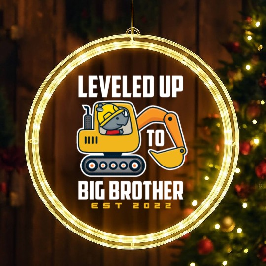 Excavator Offspring Brother Son Nephew 2022 LED Christmas Window Lights