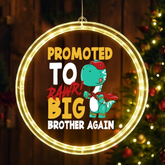 Dinosaur Brother Pregnant Superhero LED Christmas Window Lights