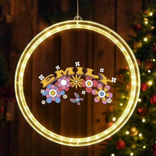 Emily Groovy Flower Tie Dye, Emily Hippie Flower LED Christmas Window Lights