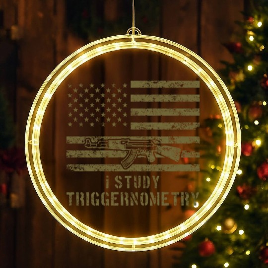 I Study Triggernometry Gun Lover LED Christmas Window Lights