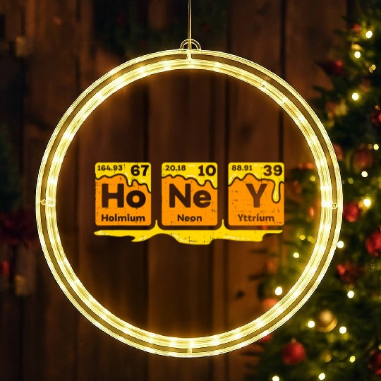 Honey Periodic Table Beekeeper Bee Hives Science LED Christmas Window Lights