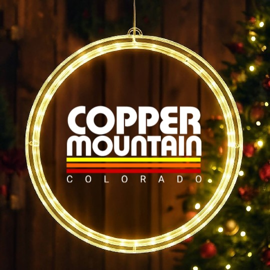 Retro Copper Mountain Colorado LED Christmas Window Lights
