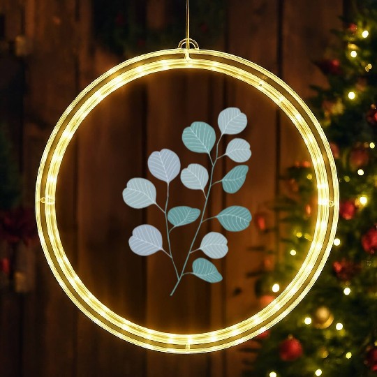 Eucalyptus evergreen design - natural plant leaves LED Christmas Window Lights