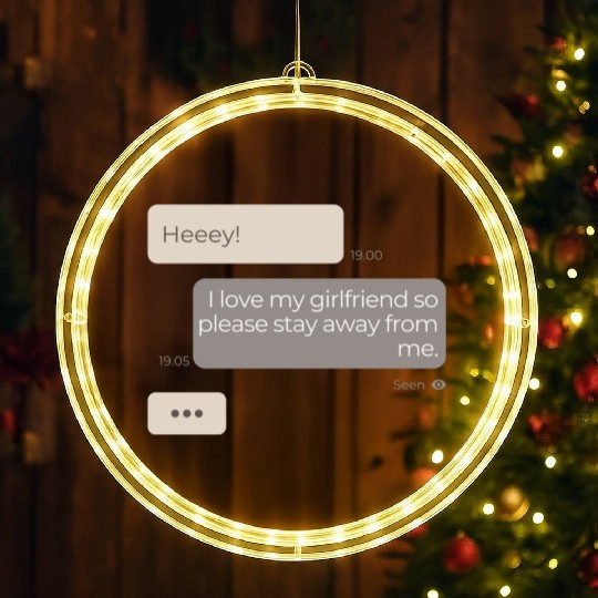 I Love My Girlfriend So Please Stay Away From Me LED Christmas Window Lights