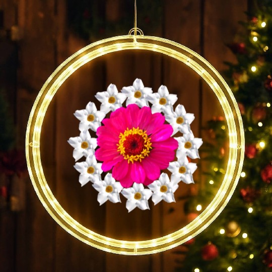 zinnia blossom blooming flower bloom flowerpattern LED Christmas Window Lights