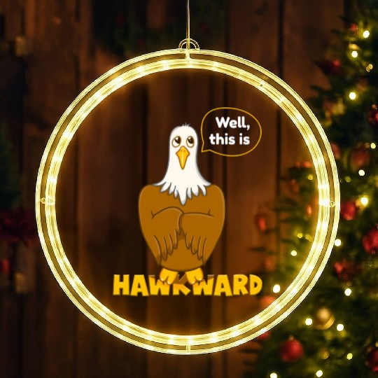 Hawk Word Pun for Animal Lovers LED Christmas Window Lights