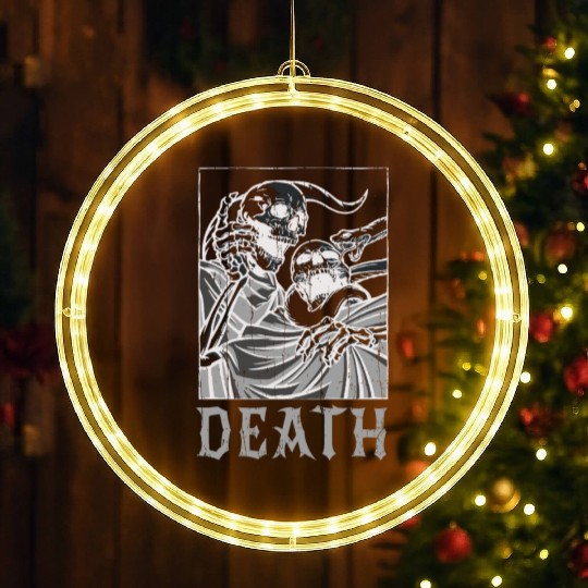Skeleton Bones Tarot Card Occult Death Gothic LED Christmas Window Lights